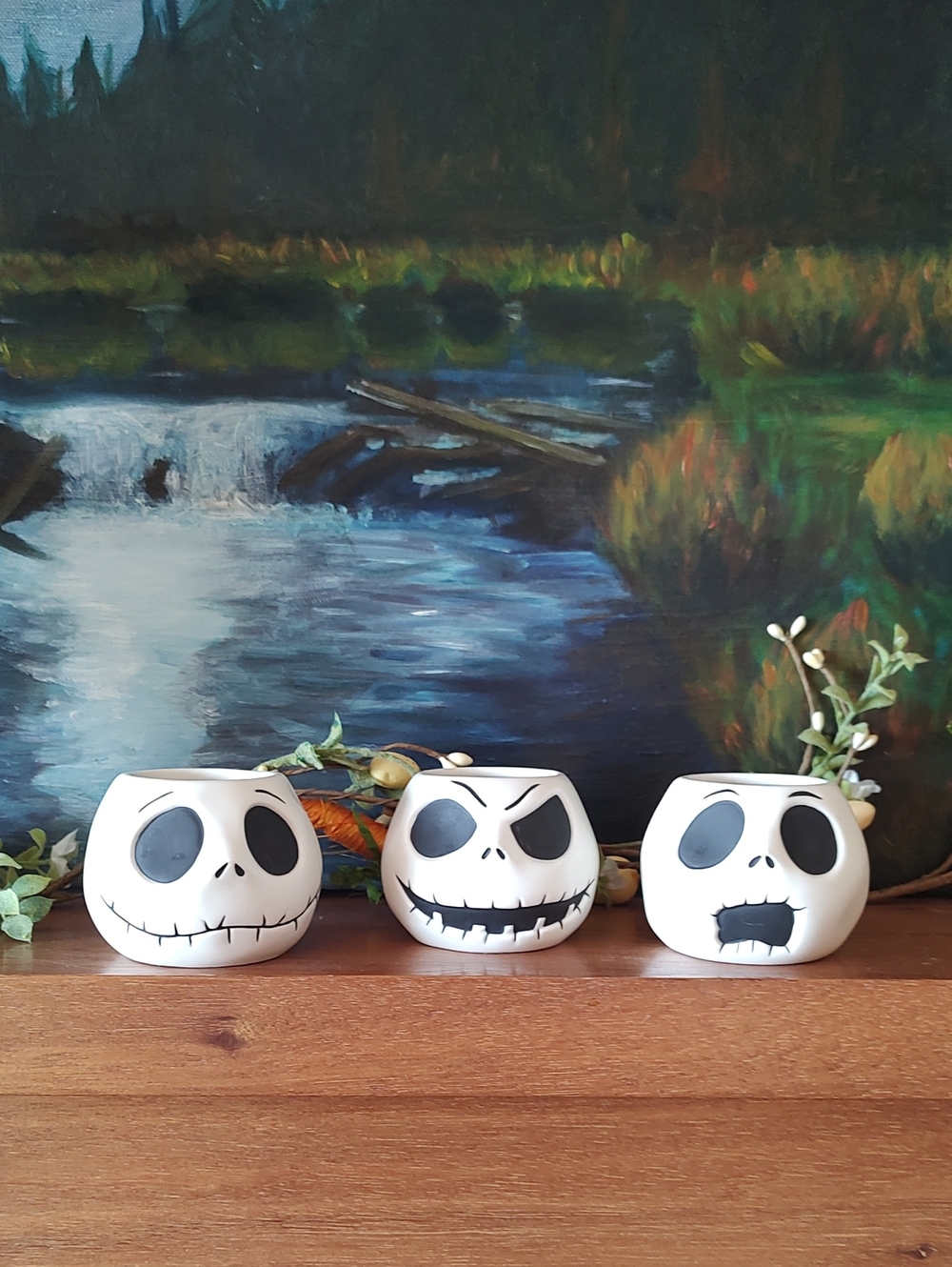 Disney Jack Skellington Ceramic Votive Trio - White and Black